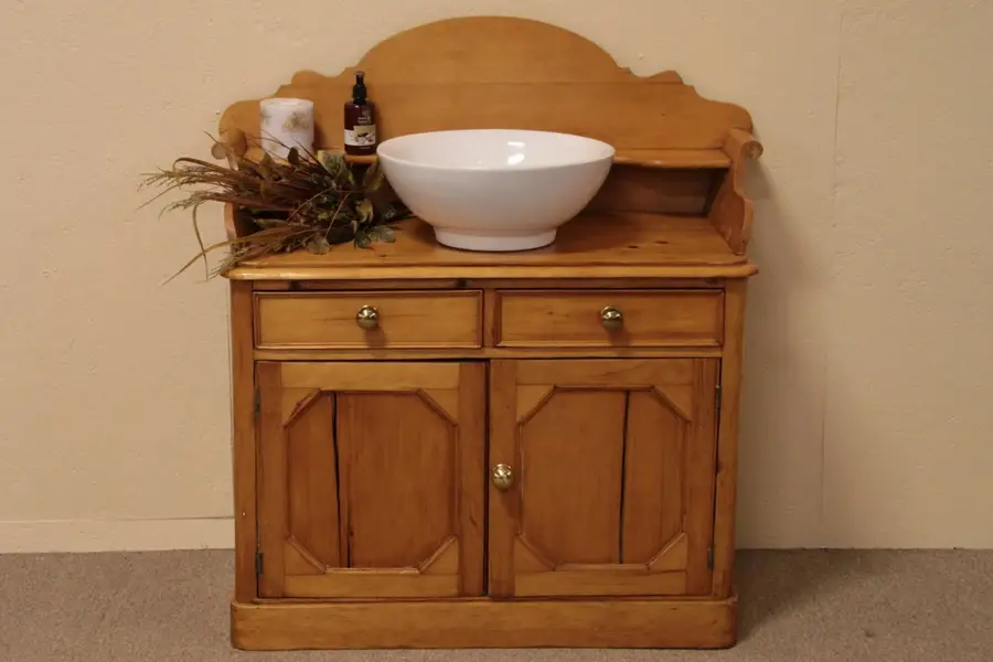 Photo of Victorian 1870 Pine Washstand, Bar or Server