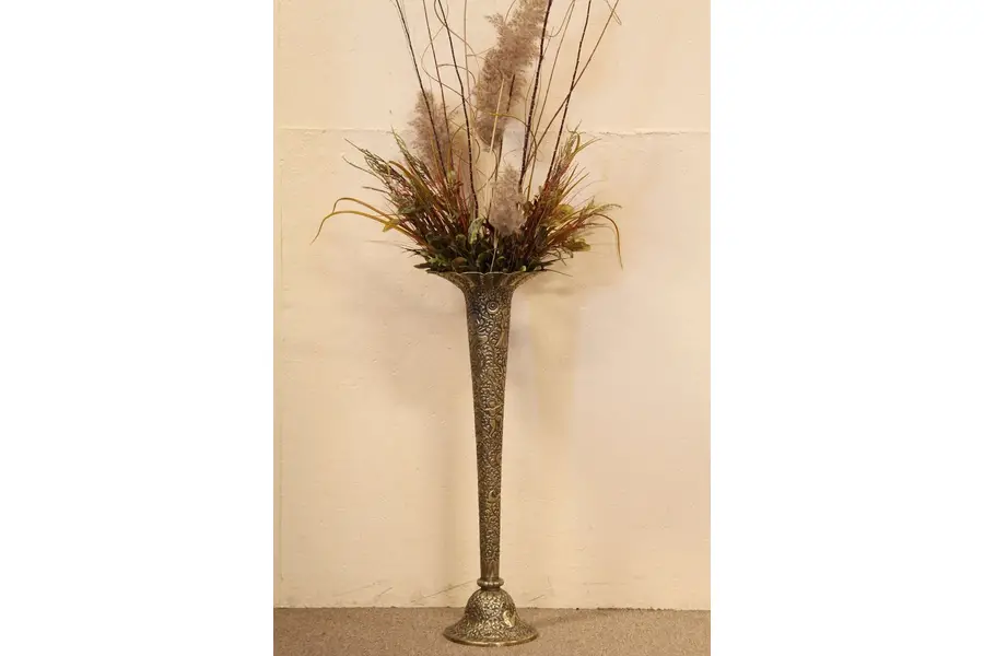 Photo of British India Antique 3' Brass Trumpet Vase