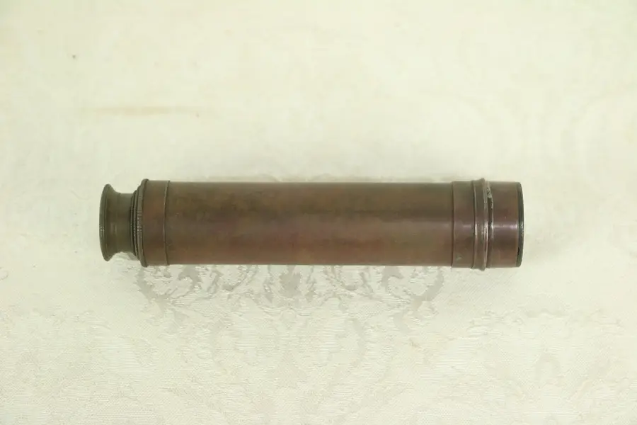 Photo of Dark Brass Antique Spyglass or Telescope, 4 Section
