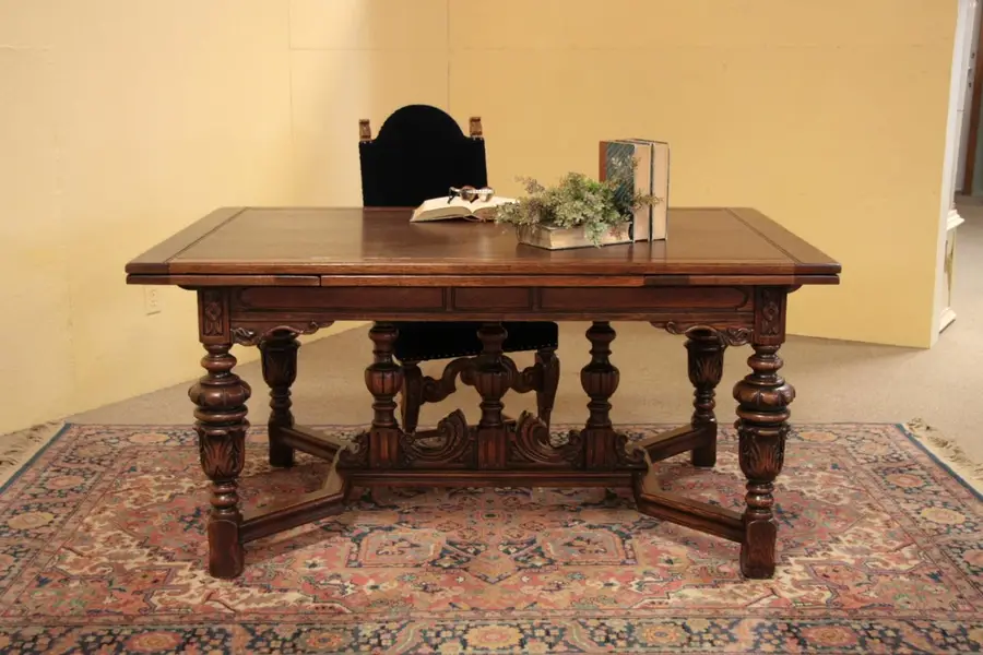 Photo of English Tudor Oak Library or Dining Table