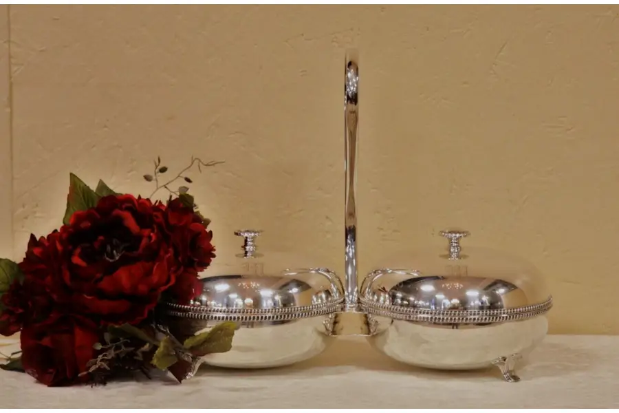 Photo of Silverplate Double Serving Dish