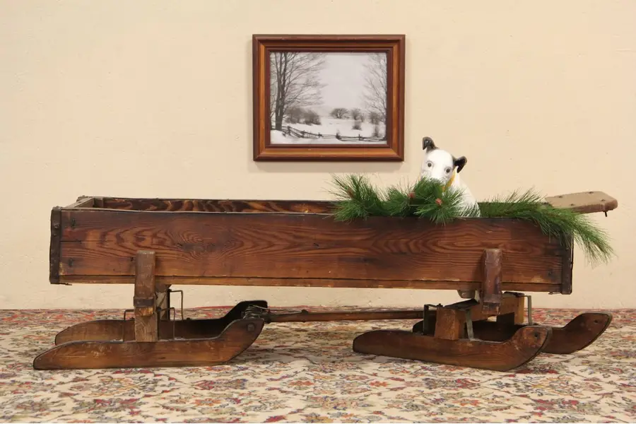 Photo of Primitive Antique 1900 Ice Block Sled or Coffee Table