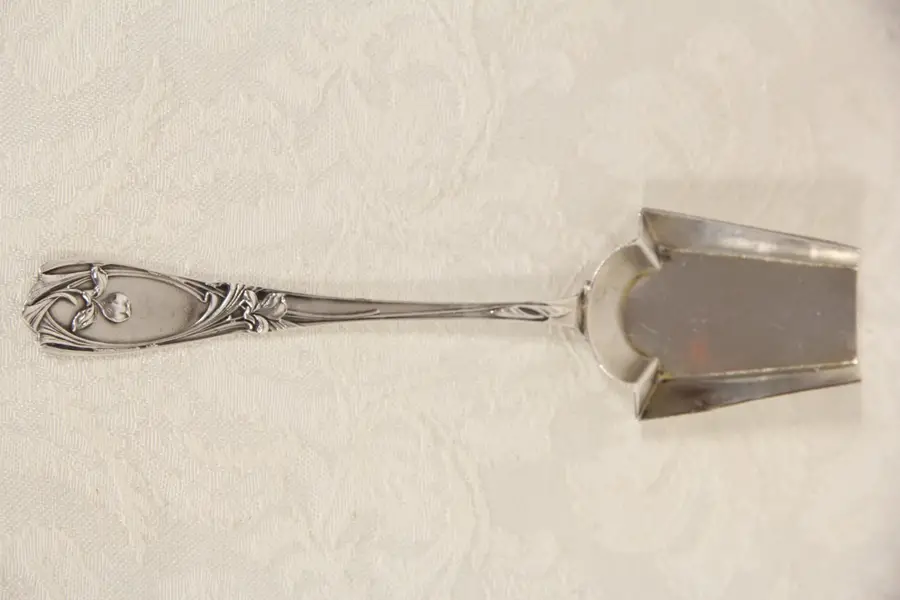 Photo of Silverplate Shovel Shape 1900 Antique Serving Spoon