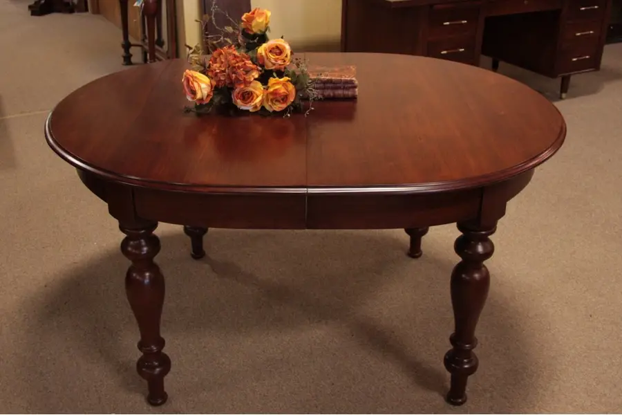 Photo of Oval Victorian Walnut Dining Table with 2 Leaves