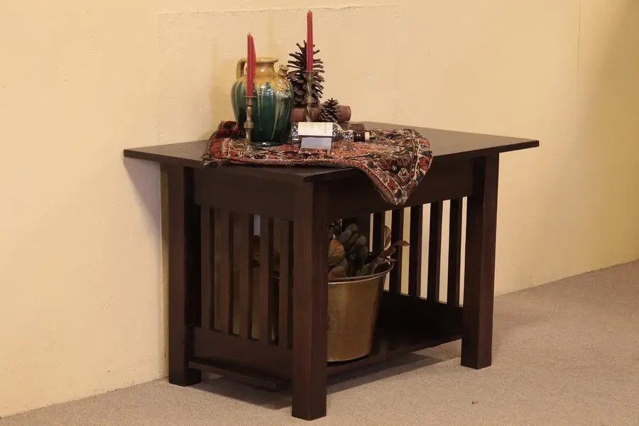 Photo of Arts & Crafts Mission Oak Library or Hall Table