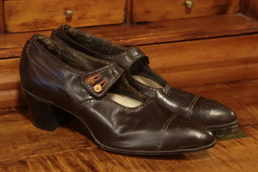 Photo of Antique Brown Leather Shoes, signed K-Z, Milwaukee