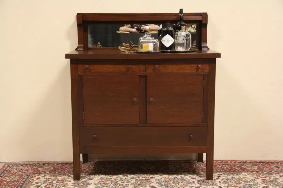 Photo of Arts and Crafts or Mission Oak 1905 Sideboard or Server