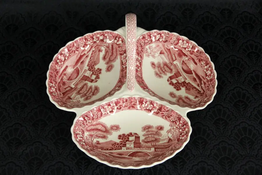 Photo of Spode Red Tower Triple 12" Server with Handle