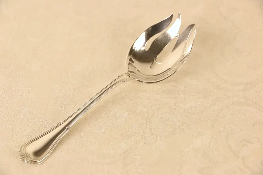 Photo of Sterling Silver Slotted Serving Spoon, 1900 Antique Hallmarked