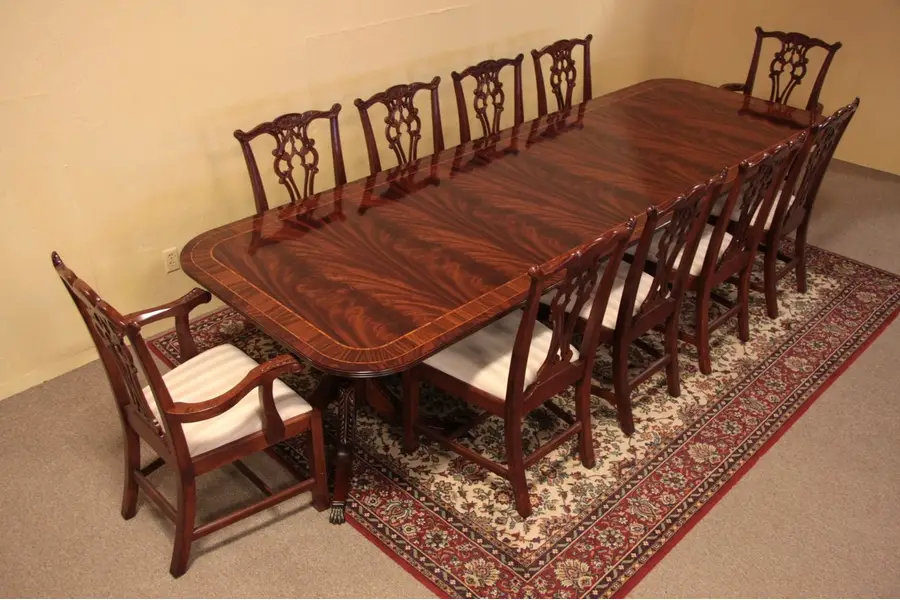 Photo of Georgian Mahogany Dining Set 10 Chairs, 11'2" Table