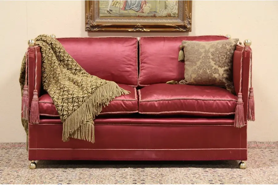 Photo of Art Deco 1930's Silk Settee, Knole or Loveseat Lounge