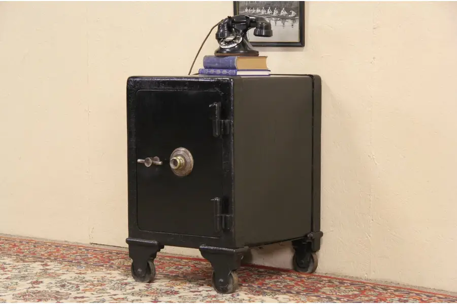 Photo of Safe with Combination Lock, Antique 1890's Cast Iron