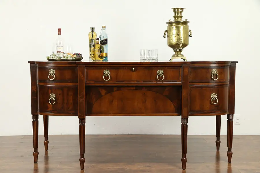 Photo of Mahogany Vintage Sideboard, Server or Buffet, Hekman Dickens Collection