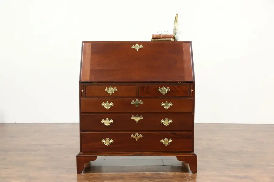 Photo of Georgian Design Traditional Mahogany 1950 Vintage Secretary Desk