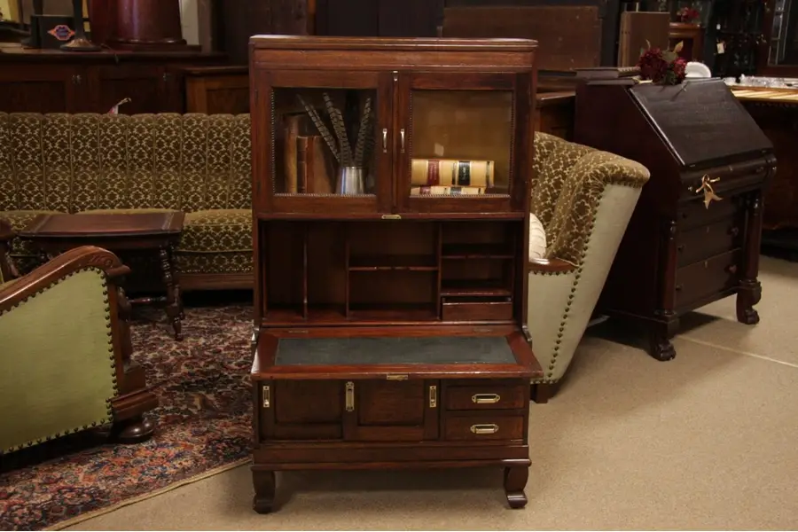 Photo of Child's Antique Secretary Desk, Bookcase