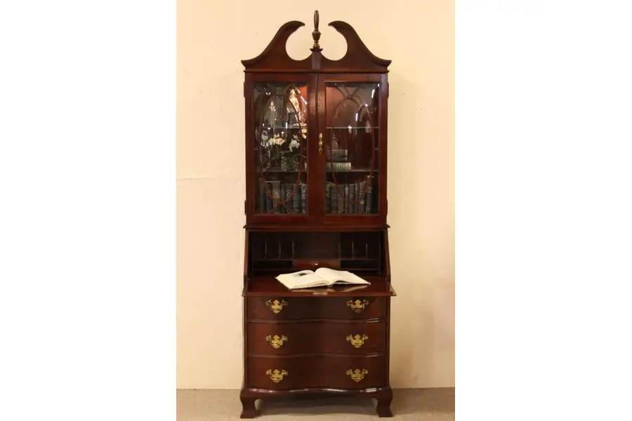 Photo of Drexel Cherry Secretary Desk & Bookcase