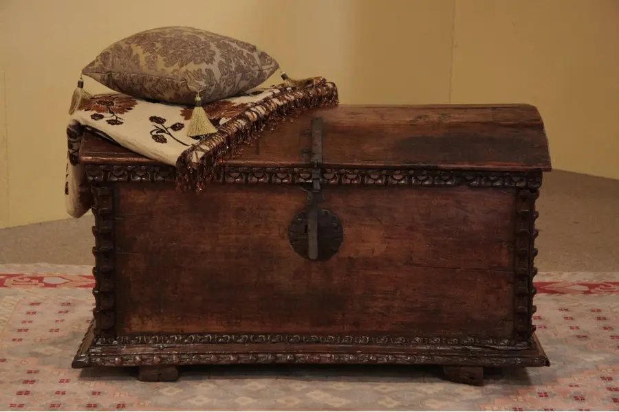 Photo of Primitive Treasure Chest or Blanket Trunk