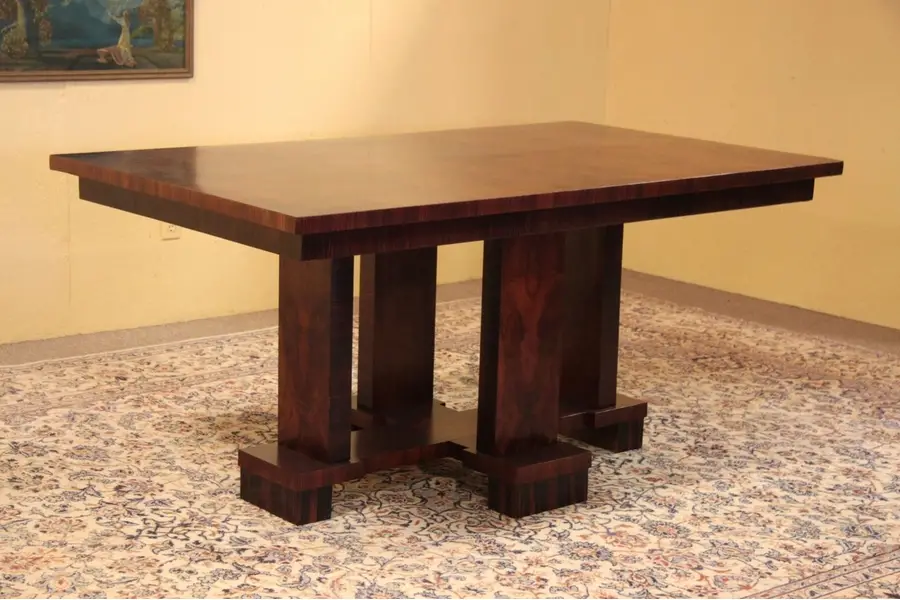 Photo of Art Deco Rosewood & Burl Library or Breakfast Table