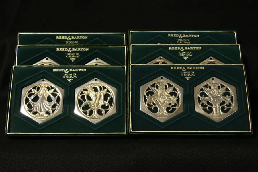 Photo of Reed & Barton 12 Days of Christmas Silver Tree Ornaments