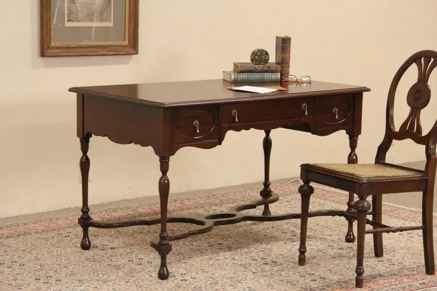 Photo of Mahogany 1920's Library Table or Writing Desk