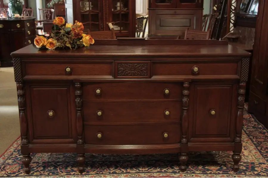 Photo of Sheraton Sideboard or Buffet, Carved Mahogany