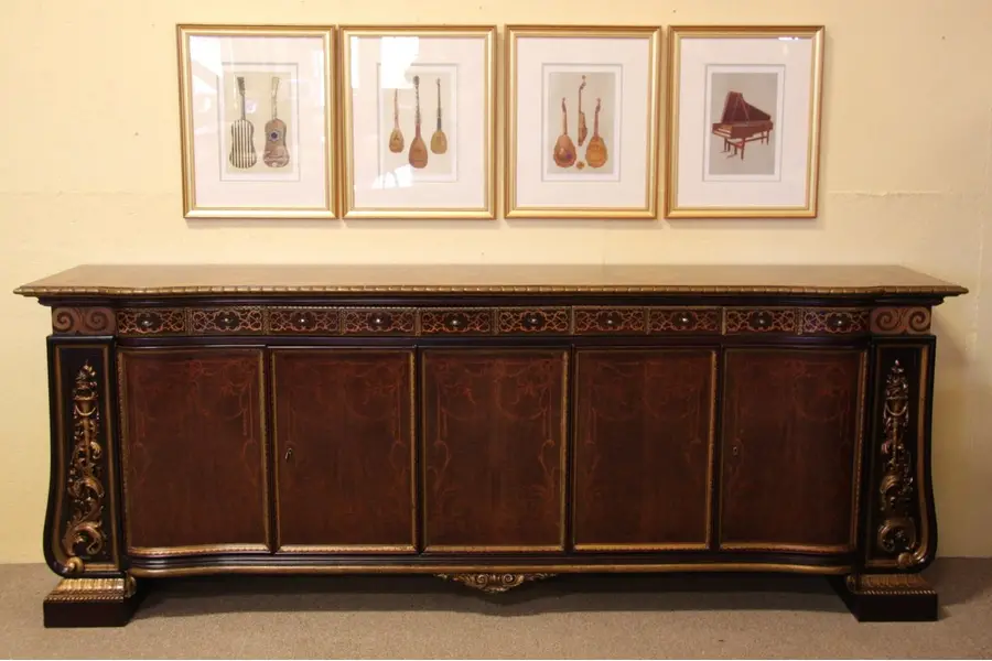 Photo of Italian Marquetry 8'8" Sideboard or Credenza
