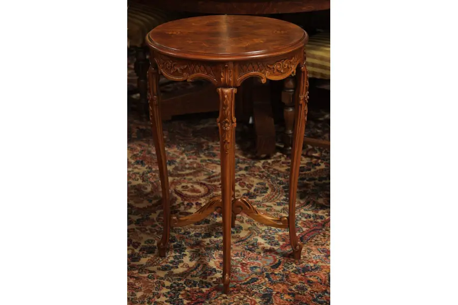 Photo of Carved Antique Marquetry Round Table