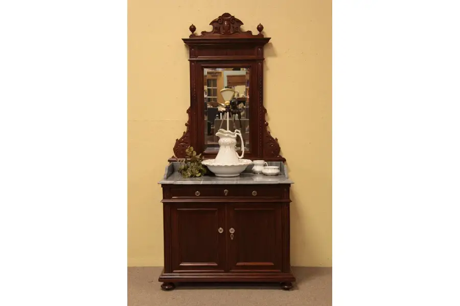 Photo of Victorian Marble Top Chest or Vessel Sink Vanity
