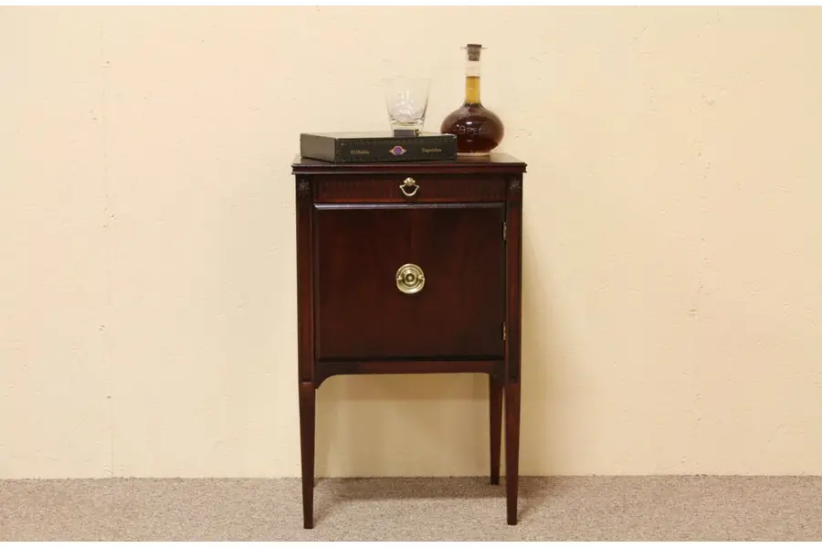 Photo of Mahogany 1930's Smoking Stand or Humidor, End Table or Nightstand