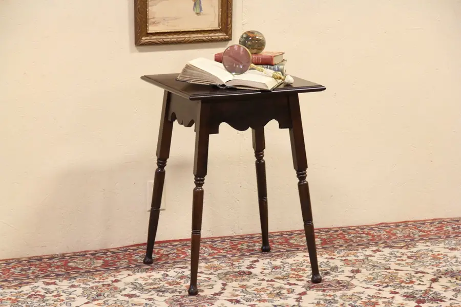 Photo of Square Cherry 1915 Antique Lamp Table