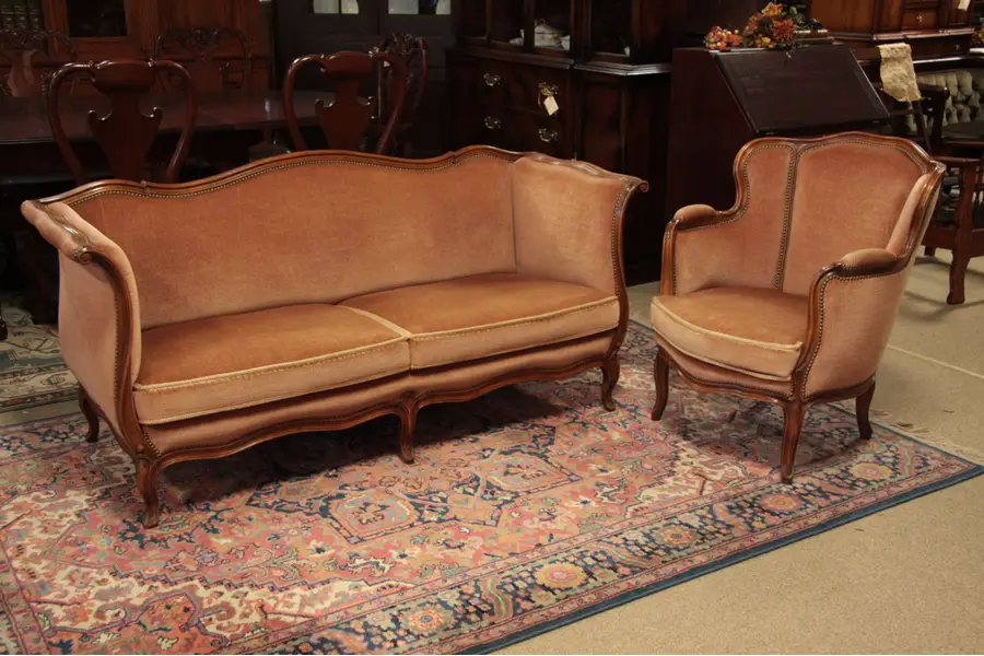 Photo of Country French Sofa and Wing Chair Set