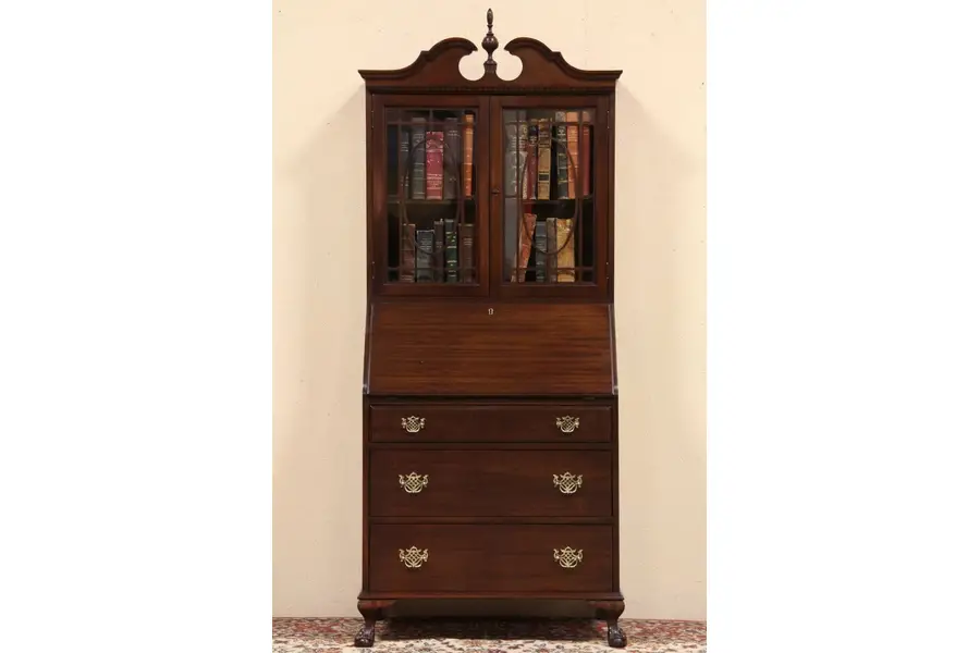Traditional Secretary Desk, Bookcase Top