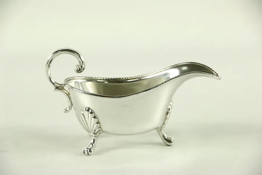 Photo of Silverplate 1900 Antique Footed Sauce Server or Gravy Boat
