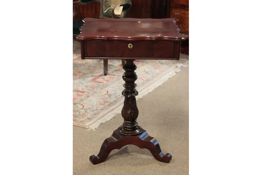 Photo of Empire Mahogany Sewing or Needlework Table 1830s