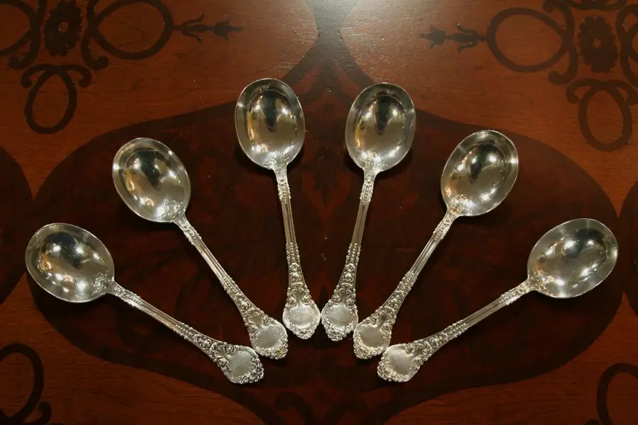 Photo of Set of 6 Victorian Sterling Silver Soup Spoons