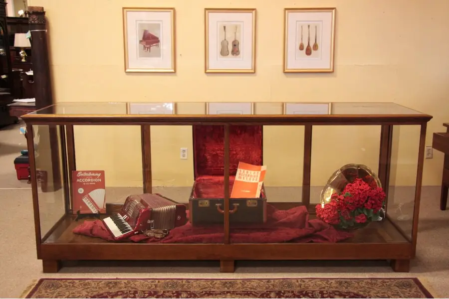 Photo of Oak Antique Store Showcase or Trophy Display