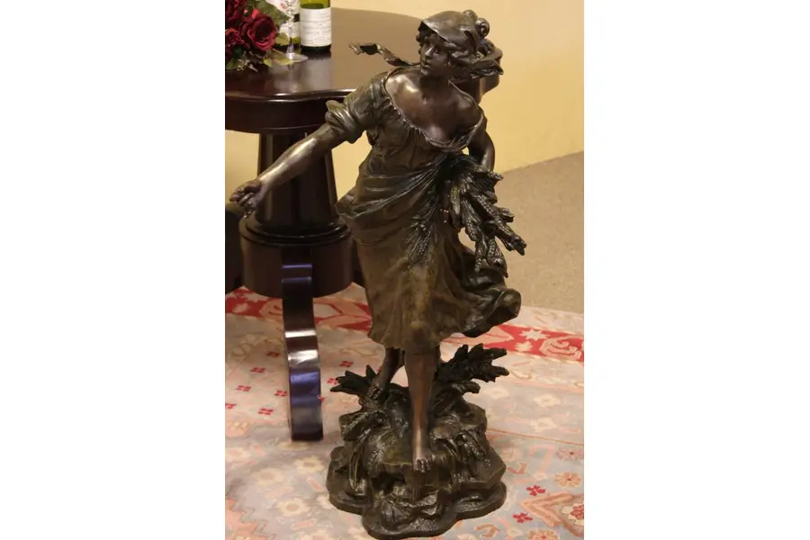 Photo of August Moreau Antique 38" Faneuse Sculpture