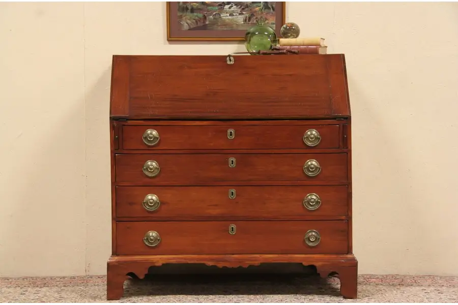 Photo of Country Pine Federal 1790's Secretary Desk, Secret Compartments