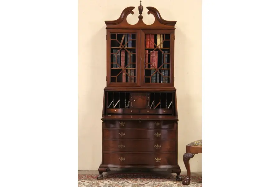 Photo of Federal 1940's Secretary Desk & Bookcase, Secret Compartments