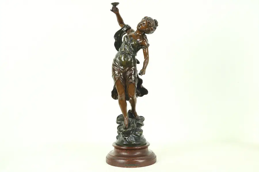Photo of Circee, Antique Greek Mythological Sculpture, Bronze Finish, Signed L&F Moreau