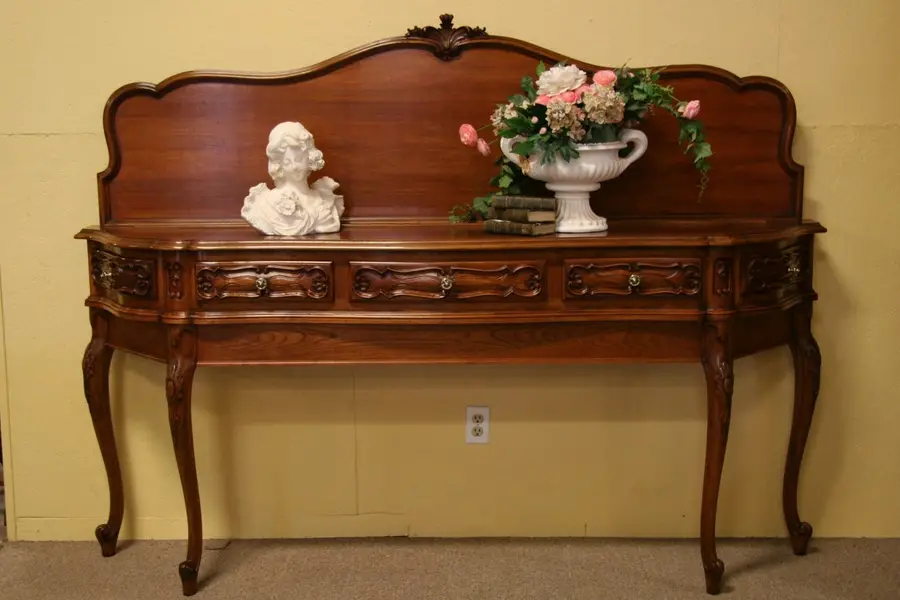 Photo of Sideboard or Server, Carved Walnut & Cherry, 1920