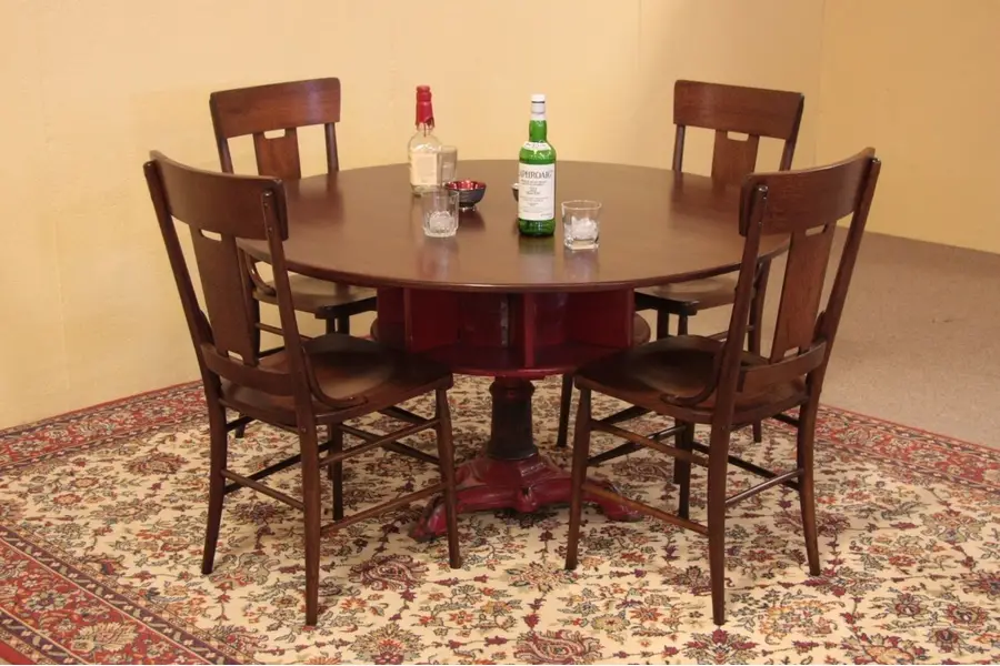 Photo of Victorian Pub, Tavern Game Table with Mug Shelves