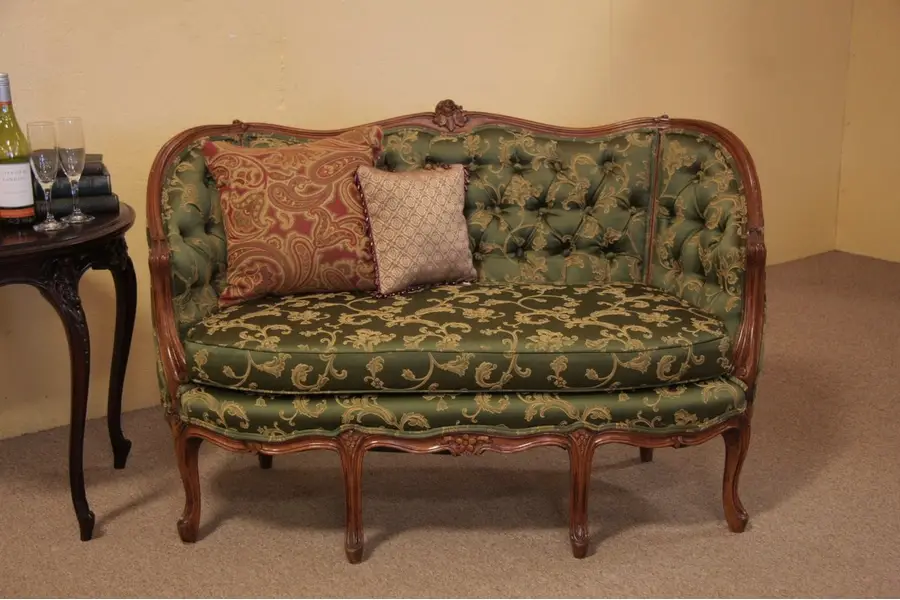 Photo of Carved French Style Settee or Loveseat