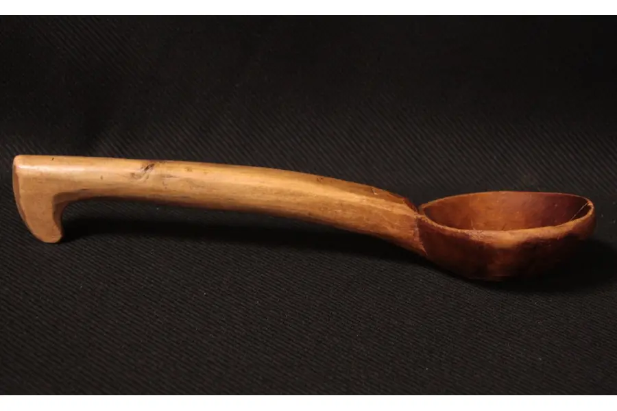 Photo of Carved Antique Wooden Dipper or Spoon