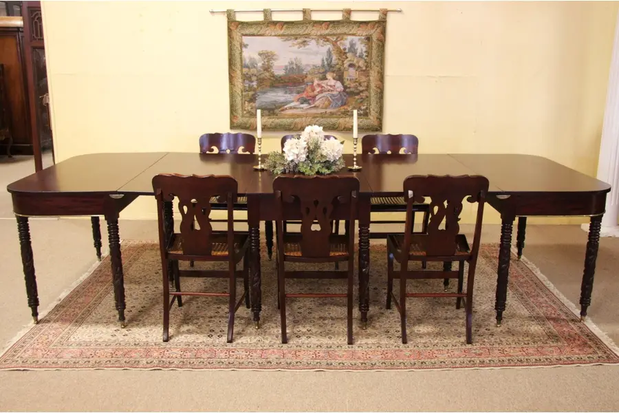 Photo of Empire Antique Banquet Dining Table, D Console Ends