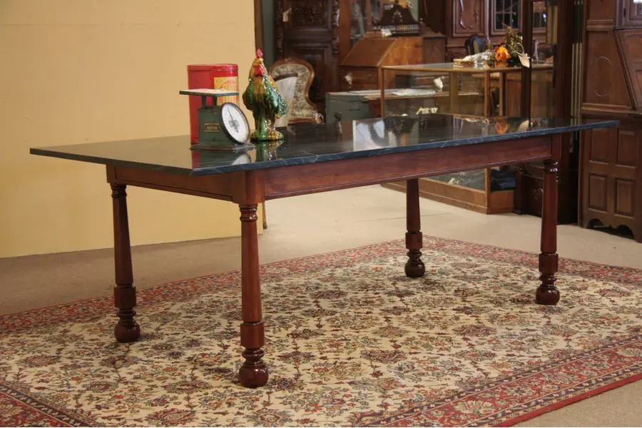Photo of Candy Store Island Table, Green Marble Top