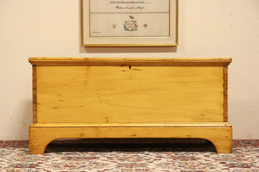 Photo of Country Pine 1830's Coffee Table, Trunk, Blanket Chest or Bench