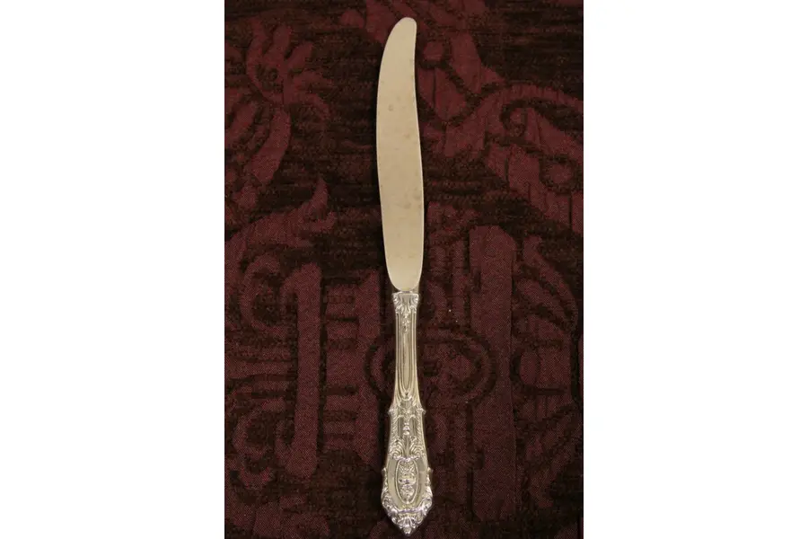 Photo of Wallace Rose Point Sterling Silver 9" Dinner Knife, Stainless Blade