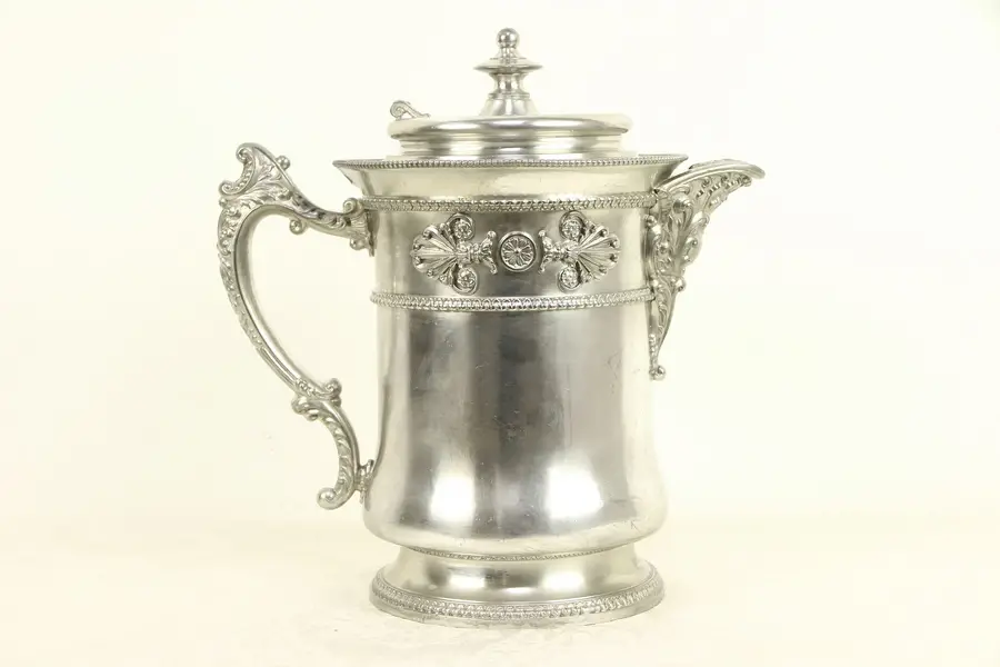Photo of Victorian Antique Silverplate Water Pitcher, Pat. 1868, Meriden, CT
