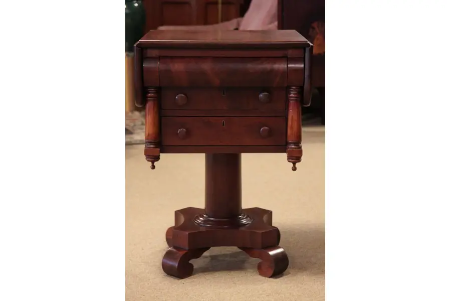 Photo of Empire Mahogany Pedestal Lamp or End Table